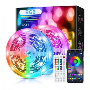 China 3M Aura BT Mesh Mobile Smart Phone APP Control Dimmable Flexible RGB SMD 5050 150 LED Strip Lights with 40 Keys Remote Control supplier