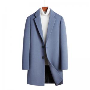 China Wool Jacket Coat Australasian Wool Single Breasted Long-Sleeve Plush Peacoat for Men supplier