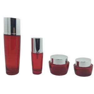 China Red Empty Cosmetic Containers 30g 50g Essential Oil Glass Dropper 30ml 50ml 80ml 100ml supplier