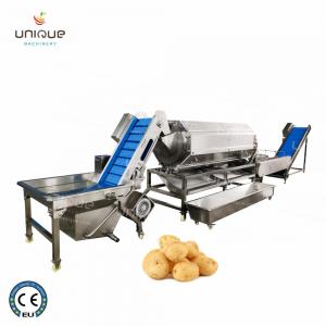 304 Stainless Steel Automatic Sweet Potato Yam Washing Machine Peeling Production Line