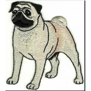 China 2.5 x 3 Realistic Pug Dog Breed Canine Embroidery Patch supplier
