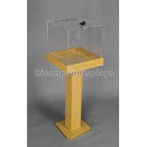 Custom Pop Merchandise Displays Fixture Wood Acrylic Large Freestanding Display Box