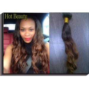 China 1b# Colored Human Hair Extensions / Ombre Curly Human Hair Weave supplier