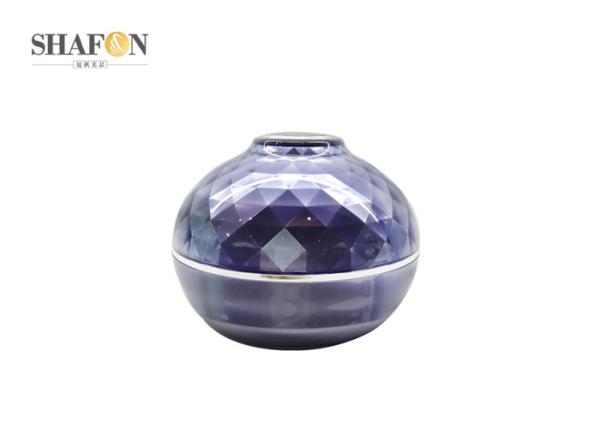 PMMA Material Empty Cosmetic Jars Ball Shape Diamond Surface Custom Logo Printing