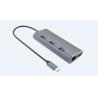 Ordinateur portable 8 de PC dans 1 bande multiple d'alliage d'aluminium de hub de port de 2K 4K USB C