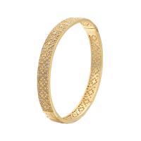 China Zircon 18k Gold Plated Bangles Custom Name Gold Plated Initial Bracelet on sale