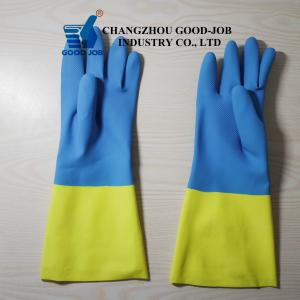 China Neoprene Rubber Latex Gloves Chemical Resistant For Furniture Paint Ink supplier