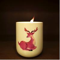 China Smokeless Ceramic Candle Holder 500ml In Gift Box Container For Home Decor on sale