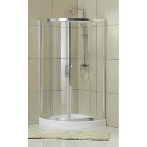 Clear Tempered Glass D Shaped Shower Cubicle 1900MM Height Bright Silver For Baths