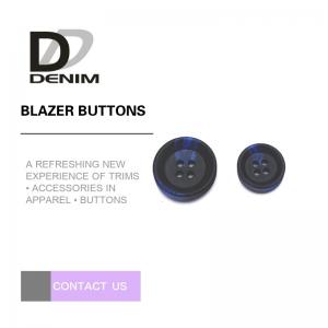 China Large Black And Blue Mens Blazer Buttons , Decorative Design 4 Hole Buttons supplier
