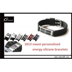 China Black Sports Wrist Band Pure Titanium and Ceramic Power Balance Silicone Bracelet supplier