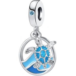 LuxglitterLin Tropical Ocean Life Charm Sea Turtle Starfish Enamel Dangle Bead for European