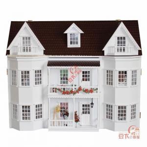 Wooden Dollhouse Miniatures DIY House Kit W/led Light and Music--large Villa