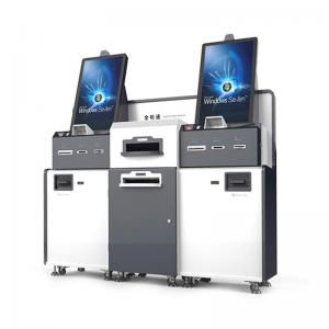 China Bill Payment Supermarket Cashier Kiosk Pos System With Double Touch Screen supplier