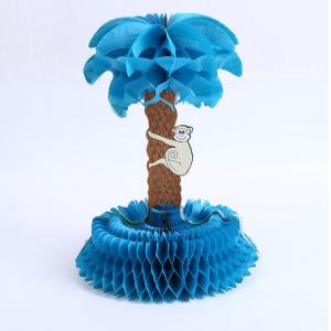 Creative Paper Foliage Monkey on Tree Decoration, Handmade Traditional Paper Carving, Hawaiian Coconut Tree Paper Cellul