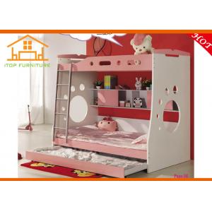 Children solid wooden Twin bunk bed with staircase on End For Kids bedroom furniture