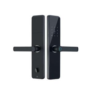 Black Biometric Door Handle Lock , Digital Keyless Door Lock Fingerprint