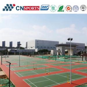 Cushion Effective Spu Synthetic Rubber Tennis Court Flooring Abrasion Resistant