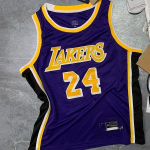 24 NBA Team Jerseys Embodied Purple Orange Striped Basketball Jersey Quick Dry