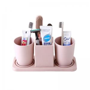 Toothbrush Holder and Large Toothpaste Stand Organizer Plastic Storage Rack Set Bathroom Accessories for Family, Kids.