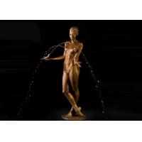 China Decoración de jardín Escultura de ballerina de bronce con fuente de agua para p for sale