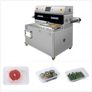 China PLC Industrial Vacuum Food Sealer MAP Tray Packaging Machine With Trays supplier