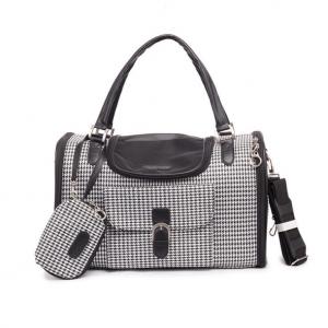 China Classic Pet Carrier Bag Houndstooth Pattern Heavy Duty Customized Logo supplier