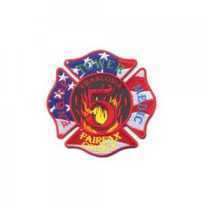 9 Colors Fire Department Iron On Patches , Logo Embroidered Custom Uniform Patches