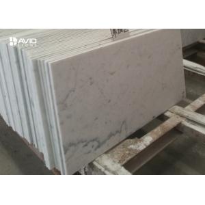 Customized 10mm Carrara White Polished Marble Floor Tiles Heat Resistance
