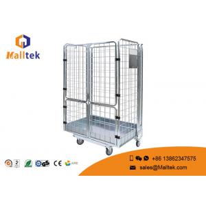 China Collapsible Storage Roll Container Trolley Save Space Open Wire Mesh Design supplier