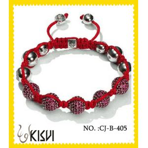 China o vermelho novo da forma 2012 cristal ajustável de 10 milímetros perlou o chapeamento do bracelete com ródio supplier