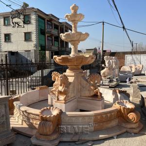BLVE Natural Stone Garden Horse Fountains Modern Marble Water Fountain Hand Carving Large Outdoor