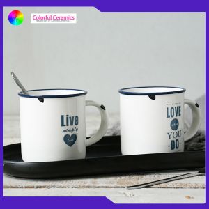 China Retro ceramic mug simple office coffee mug Imitation enamel mug кружка для кофе купить wholesale