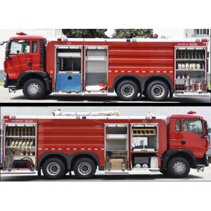 China Sinotruck Red Fire Truck With Water Tank 12000L With Telescopic Light Hose Reel supplier