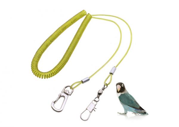 Length 4M Coiled Parrot Safe Rope Quick Release Safe Spiral Tether W/ Wire Core