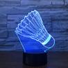 Badminton Shape 7 Colors Change 3D LED Night Light with Remote Control Ideal For