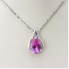 China Women Jewelry 18K Rose Gold Plated 925 Silver 8mmx10mm Pear Pink Cubic Zircon Pendant(PSJ0421) wholesale