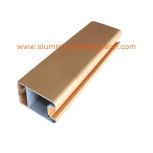 China Matt Gold Anodized Aluminium Door Profiles , Aluminium Door Frame Sections 50mm X 25mm supplier