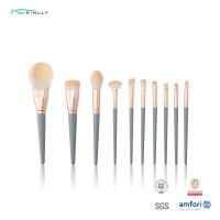China Synthetic Hair 9PCS Wood Handle Makeup Brushes Aluminium Ferrule on sale