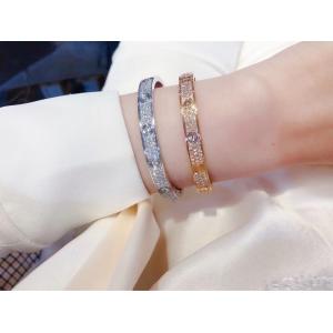 18K Gold Cartier Diamond Paved Love Bracelet For Young Women / Ladies / Girls