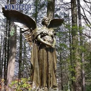 Garden Decoration  Life Size  Beautiful Guardian Angel Bronze Statue