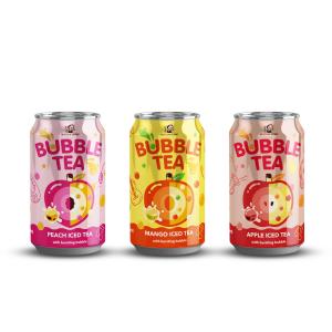 Delight in the Sweetness of Taiwan Apple Bubble Milk Tea Canned Drink with Bursting Boba - A Fun and Flavorful Beverage