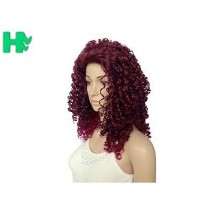 China Body Wave Wine Red Long Synthetic Wigs Afo Kinky Curly 18 inches supplier