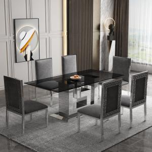 Modern Style 0.9m Width Glass Dining Table For Customer Satisfaction