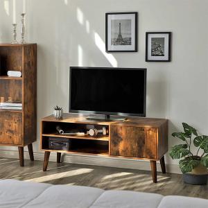 Retro Industrial TV Table, Rustic Television Cabinet with Door, Wood TV Cabinet, ULTV09BX