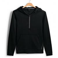 China Fashion Solid Color Kangaroo Pocket Pullover , Cotton 3 4 Zip Hooded Sweatshirt on sale