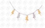 Stainless Steel Necklace Chain With Silver and Gold Plated Charms