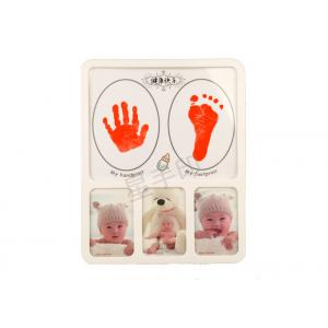 China Wood Craft Box Baby Hand And Footprint Photo Frame For Newborn Souvenir Gifts supplier
