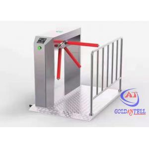 Portable Tripod Turnstile Gate Fingerprint RS485 Stainless Steel Barrier Gate