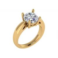 China Hand setting 14K Solid Gold Jewellery , Round Cut 2.7ct Natural Solitaire Diamond Rings on sale